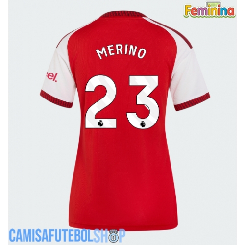 Camisa de time de futebol Arsenal Mikel Merino #23 Replicas 1º Equipamento Feminina 2026-27 Manga Curta